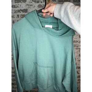 American Eagle | women green cropped hoodie
